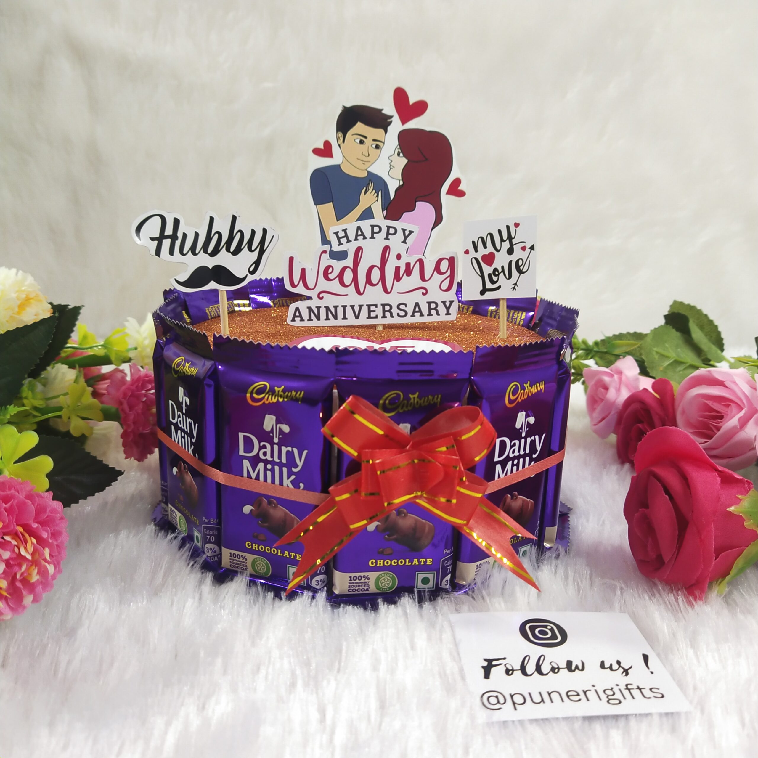 Buy/Send Dairy Milk & Orchids With Chocolate Cake Online- FNP