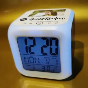 Personalized Cube LED Glow Color Changing Digital Alarm Clock