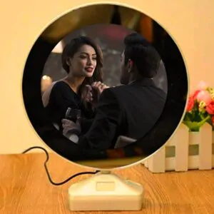 Customised Round Magic Mirror with LED Light (White)