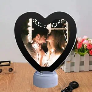 Customised Magic Mirror with LED Light (White Heart)