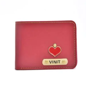 Personalized Men’s Wallet – Wine Red