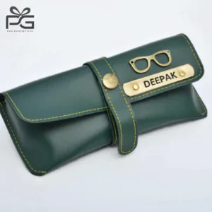 Personalized Men’s wallet, keychain & eyewear case hamper – (Olive Green)