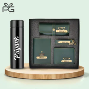 Temperature Bottle & Personalized wallet hamper for men’s – (Olive Green)