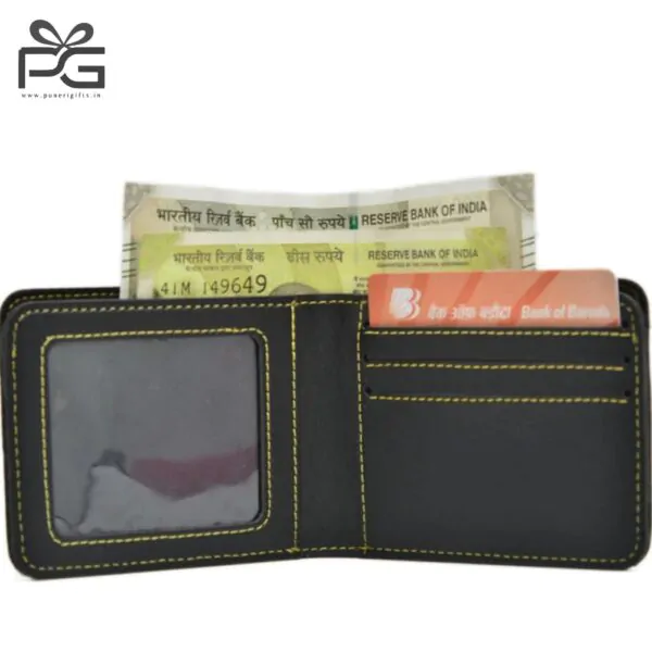 Personalized Mens wallet and keychain combo Black 1