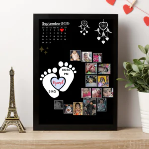 Customised baby moon collage photo frame