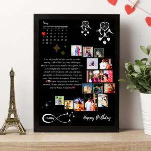 Customised birthday love moon collage photo frame