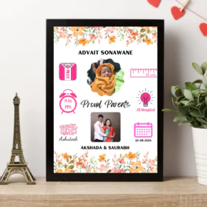 Customised new born baby photo frame