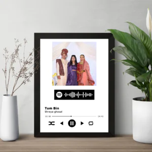 Customised spotify song with scnannable code photo frame