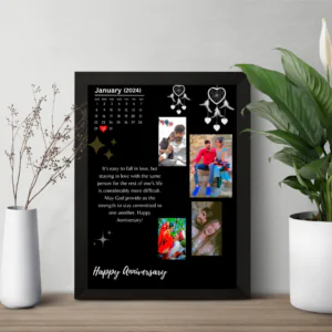 Customised half moon collage photo frame