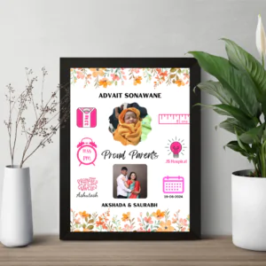 Customised new born baby photo frame