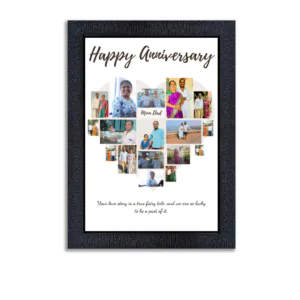 Customised anniversary heart shape collage