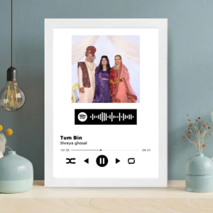 Customised spotify song with scnannable code photo frame