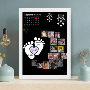 Customised baby moon collage photo frame