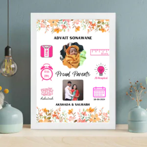 Customised new born baby photo frame