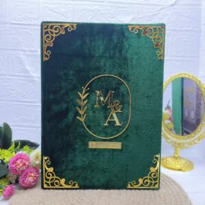 Customised Nikahnama Thumb impression – Nikah Board olive green