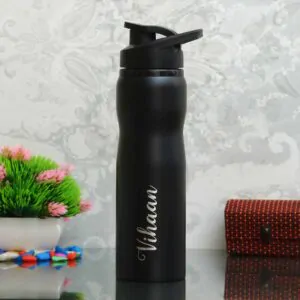 Customised Engraved Black Sipper Bottle