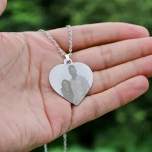 Personalized Laser Engraved Photo Necklace- Customized Necklace