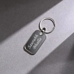 Personalised Metal Name Keychain in Rectangle Shape