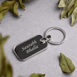 Personalised Metal Name Keychain in Rectangle Shape