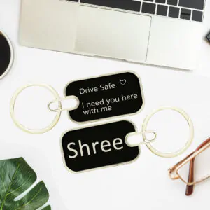 Personalized Drive Safe Keychain – Custom Metal Keyring Gift for Car and Bike Lovers