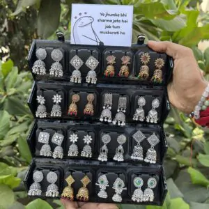 16 pair of beautiful Jhumka - with organiser Box