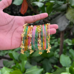 Kashmiri Ghunghroo Bangles Set | 16 Pieces Traditional Bangles – Rainbow multicolour