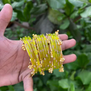 Kashmiri Ghunghroo Bangles Set | 16 Pieces Traditional Bangles – Shivratri Green