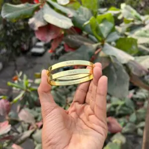 Personalized Couple Full Kada – Custom Name Engraved Bracelet