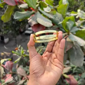 Personalized Couple Full Kada – Custom Name Engraved Bracelet