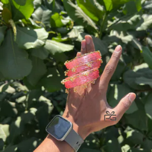 Kashmiri Ghunghroo Bangles Set | 16 Pieces Traditional Bangles – Baby Pink