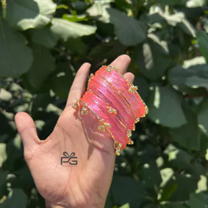 Kashmiri Ghunghroo Bangles Set | 16 Pieces Traditional Bangles – Baby Pink