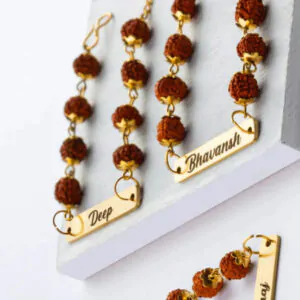 Rudraksha Name Rakhi – Personalized Raksha Bandhan Gift for Brother