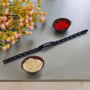 Personalized Name Rakhi – Custom Engraved Bracelet Rakhi for Brother