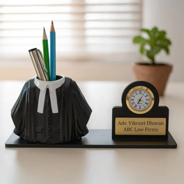 Advocate Coat Pen Stand with clock