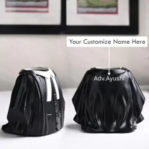 Personalized Advocate Coat Pen Stand – Stylish Desk Organizer Gift for Lawyers & LLB Students