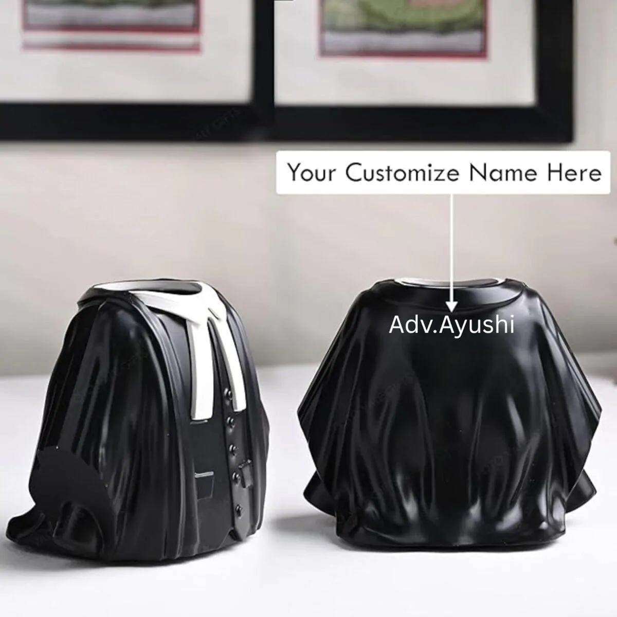 Personalized Advocate Coat Pen Stand – Stylish Desk Organizer Gift for Lawyers & LLB Students 1 Personalized Advocate Coat Pen Stand