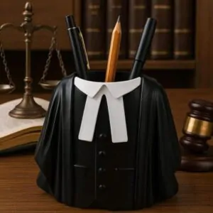 Personalized Advocate Coat Pen Stand – Stylish Desk Organizer Gift for Lawyers & LLB Students