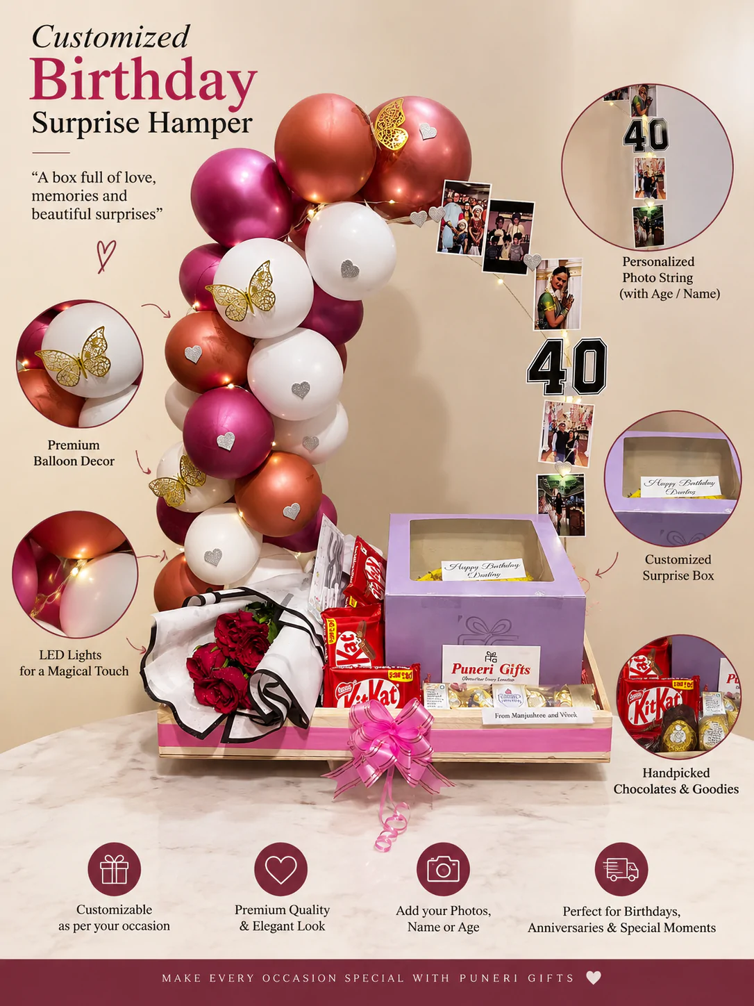 Customised mini Baloon hamper package